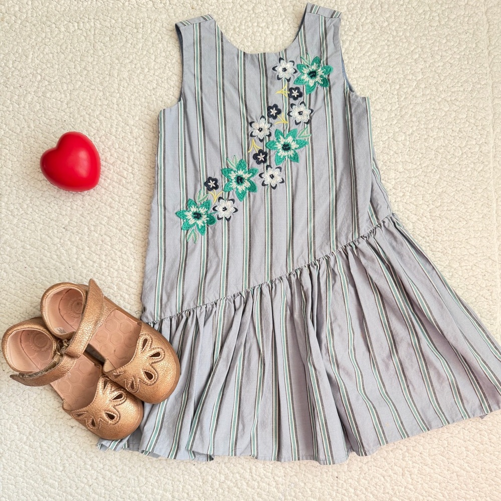 Tea Collection Blue and Green Striped Dress